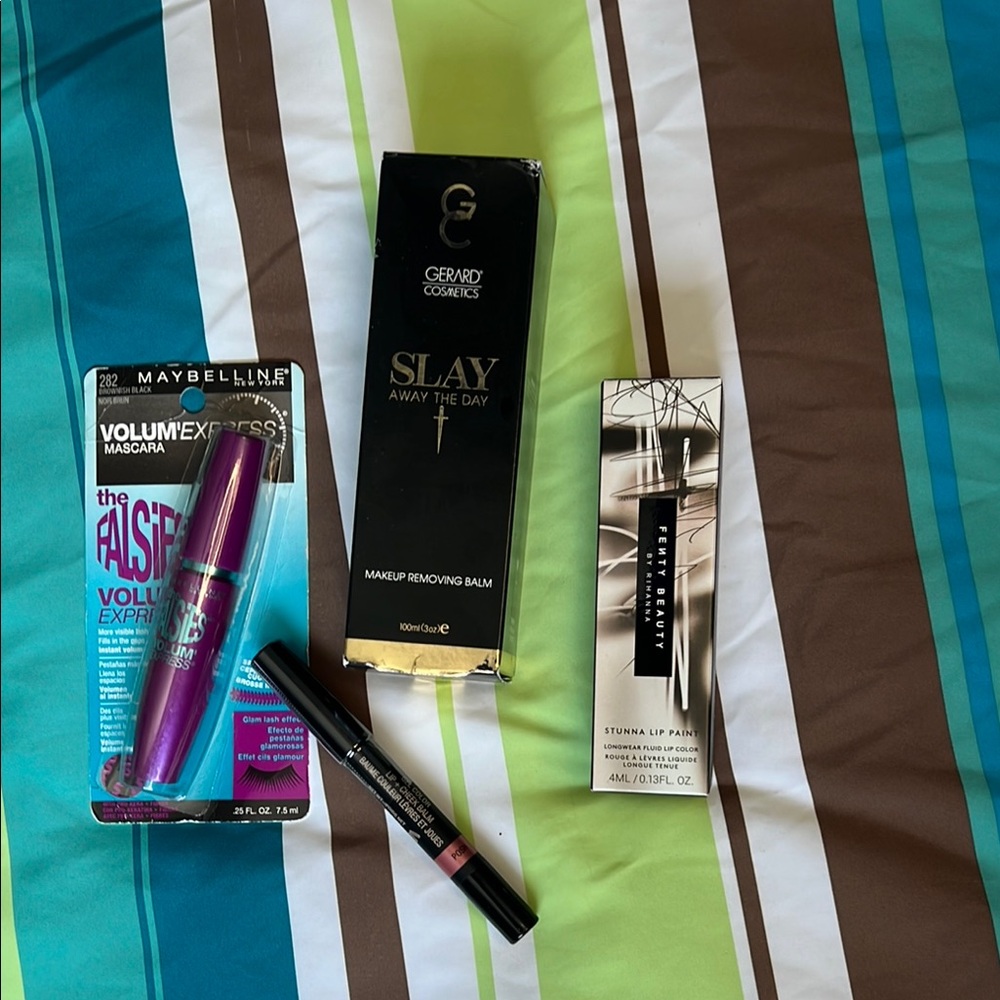 Makeup Bundle - Fenty Beauty Lip Paint, Mascara, makeup removing balm